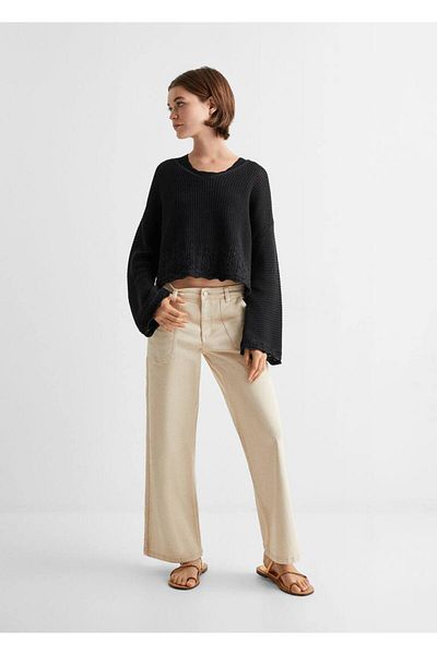 Mango Teen Pulover negru pentru copii