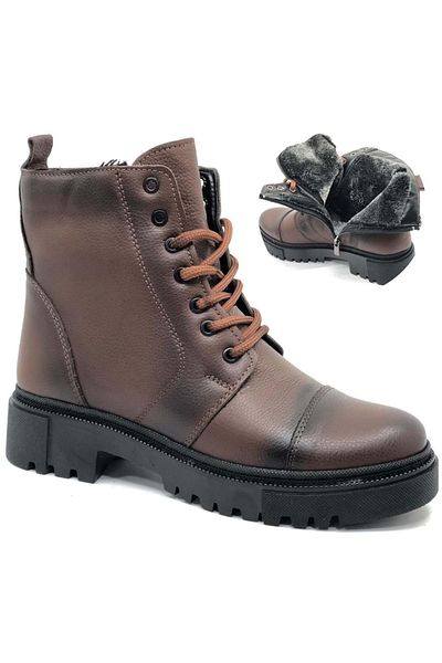 Kids Club Shoes Kocamanlar 4290 - Γυναικείες μπότες από γνήσιο δέρμα Tan