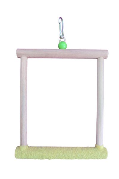 Wooden Bird Budgie Sand Swing (Yellow Color)