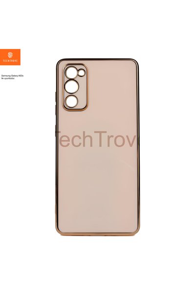 TechTrove حافظة هاتف سامسونج جالاكسي A03S غطاء سيليكون مع حافة ذهبية لحماية ا...