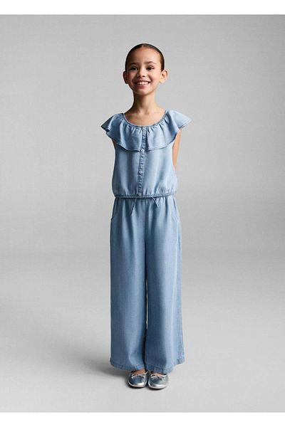 MANGO Kids Pantaloni portocalii pentru copii