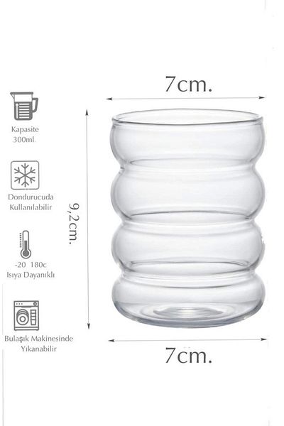 Yenigeldi Ripple Knuckle Cup Heat Resistant Borosilicate Coffee Tea Bubble Tea Whiskey Glass