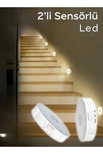 Heredot 2 Adet Şarjlı Kablosuz Hareket Sensörlü Led Lamba Aydınlatma MIT1173