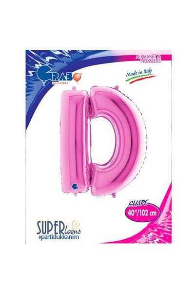 Parti Dükkanım D - Letter Foil Balloon Pink (100 cm)