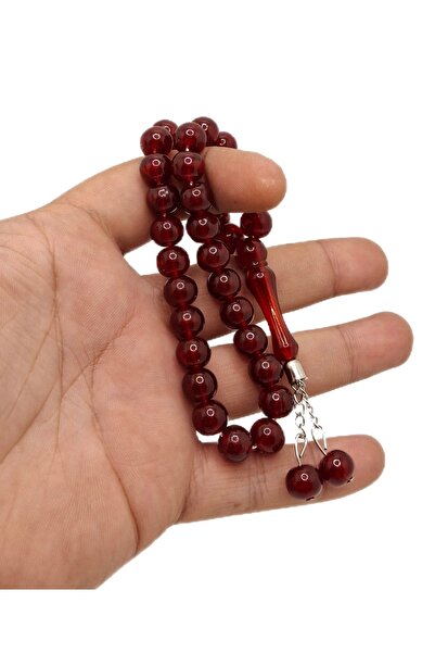 Han Ticarethane مسبحة صلاة من مسحوق العنبر باللون الأحمر