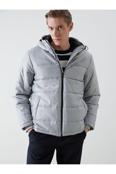 LC Waikiki Стандартна сіра куртка з капюшоном для чоловіків