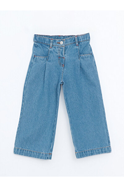 LC Waikiki Pantaloni de jeans pentru fete Indigo cu talie elastică