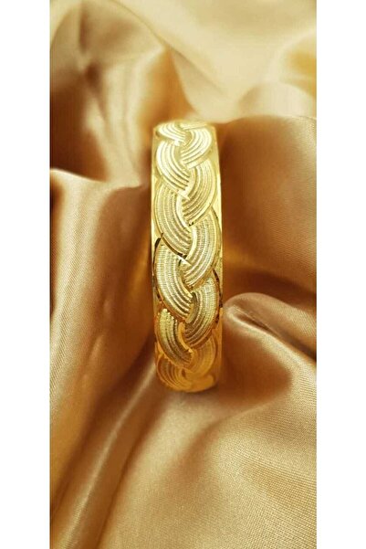 vogutima jewelery&silver by timuçin mavili 24 Ayar Altın Kaplama 15 Mm Örgü Bilezik • Düğün • Nişan • Söz Takı Bileziği