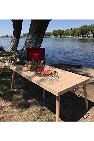 TMwooden Ahşap Kamp Masası, Katlanabilir Model, Piknik Ve Bahçe Masası Ayak U...