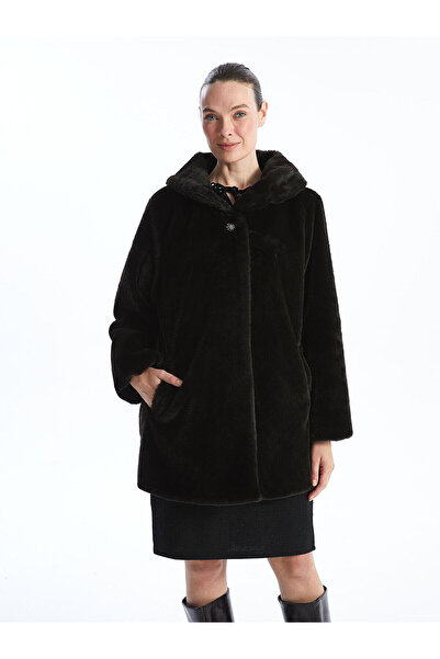 LC Waikiki Ceket Yaka Kadin Kurk Kaban - W4HJ06Z8