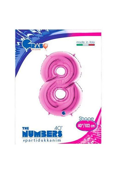 Parti Dükkanım Pink 100 cm Foil Balloons - 8 Pieces