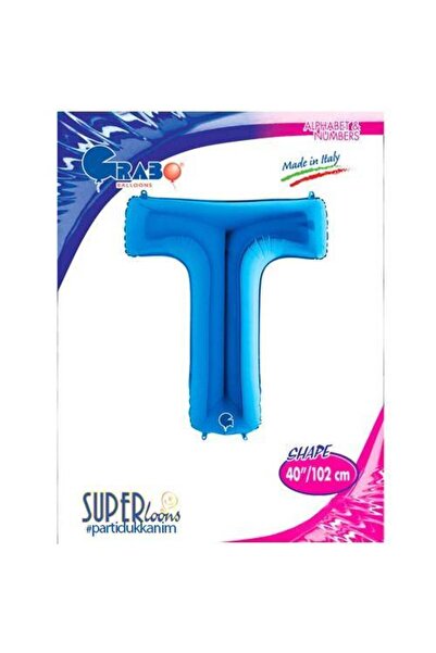 grabo بالون على شكل حرف T أزرق (100 سم)
