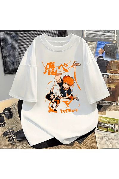 Touz Moda Μπλουζάκι Anime Karasuno Haikyuu με στάμπα Unisex Oversize