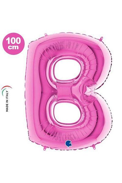 Parti Dükkanım B - Letter Foil Balloon Pink (100 cm)
