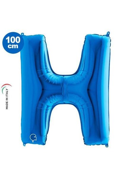 Parti Dükkanım H - Letter Foil Balloon Blue (100 cm)