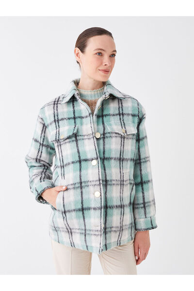 LC Waikiki Nevavm Farkıyla Lcwaikiki Maternity Green Cashmere Plaid Loose & B...