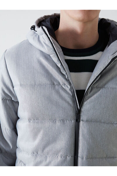 LC Waikiki Стандартна сіра куртка з капюшоном для чоловіків