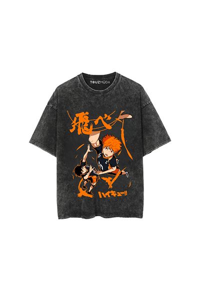 Touz Moda Μπλουζάκι Anime Karasuno Haikyuu με στάμπα Unisex Oversize