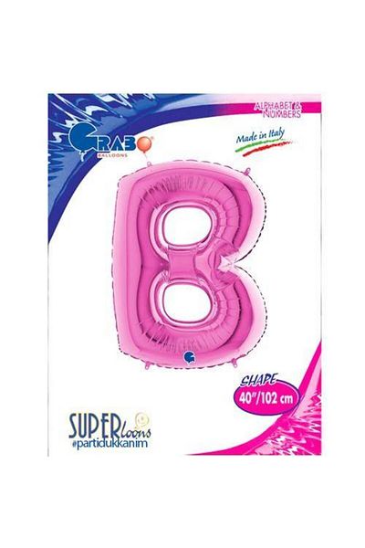 Parti Dükkanım B - Letter Foil Balloon Pink (100 cm)