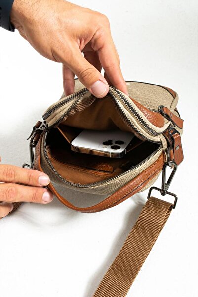 Baginn Men's Shoulder Bag Hand Holding 23*14 cm Crossbody Messenger Bag Mega Bag Canvas Fabric