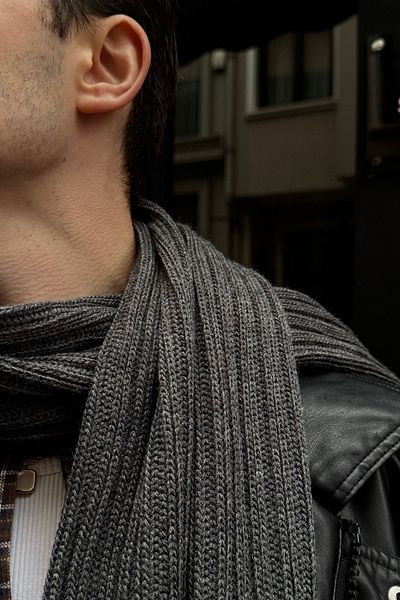 HYMAN Ανδρικό πλεκτό κασκόλ Basic