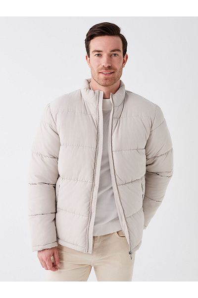 LC Waikiki Ανδρικό φουσκωτό παλτό Lcwk Standard Fit Stand Collar