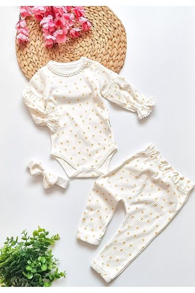 baume clothes Daisy White Baby Top and Bottom Set