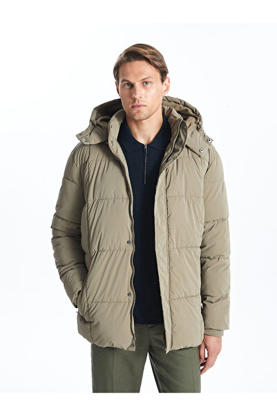 LC Waikiki معطف Lcwk قياسي بغطاء للرأس للرجال بمظهر جلدي