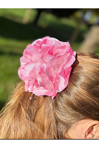 QUEEN AKSESUAR Tendință de modă de lux roz - satin mare cu perle, trandafir a...