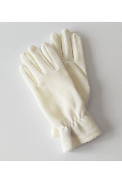 Mrey Women's Ecru Fleece Winter Closed-Fingered Fleece 1 Pair Gloves Elastic Wrist Thermal Fleece