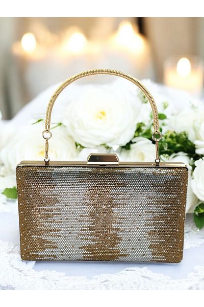 Wedding Fashion Negru Argintiu Mâner Metal Cristal Piatră Geantă Rochie De Seară Nunta Logodna Henna Absolvire