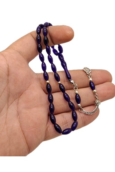 Han Ticarethane لون أرجواني صغير قطع الشعير مسحوق العنبر مسبحة