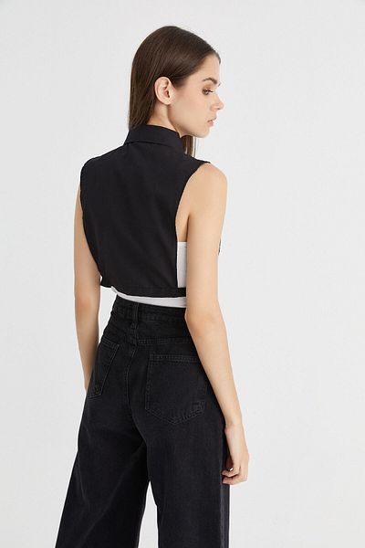 mirach Black Shirt Collar Inner Shirt Half Inside Wearing Cotton Sweater Comfortable Design
