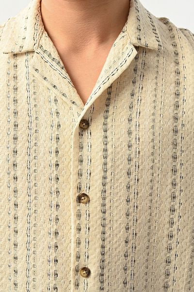 İLKCET MODA Patterned Linen Knitted Men's Shirt