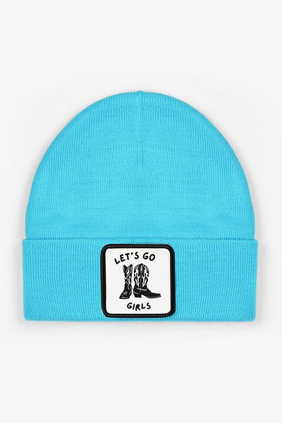 CraftID Let's Go Girls Turquoise Interchangeable Patch Unisex Acrylic Beanie