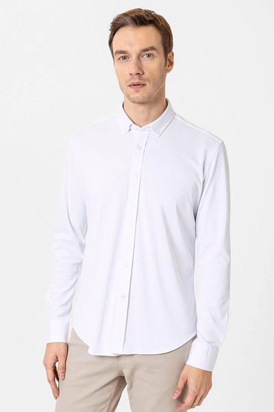 SÜVARİ ΠΟΥΚΑΜΙΣΟ SLIM FIT ΕΠΙΠΛΕΟΝ Lycra ARMOR ΜΕ ΣΧΕΔΙΟ