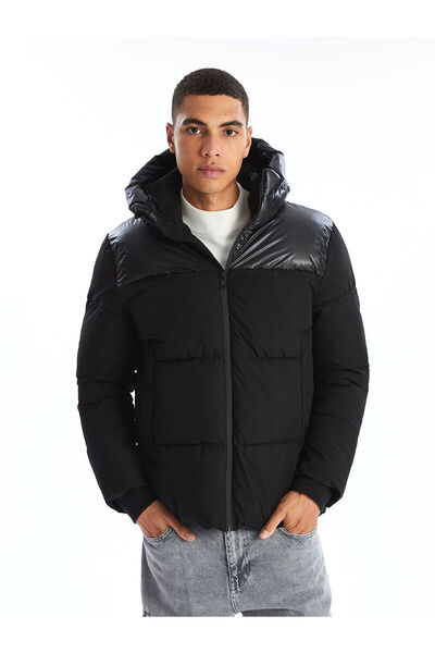 LC Waikiki XSIDE Новий чорний стандартний капюшонний чоловічий надувний пуховик