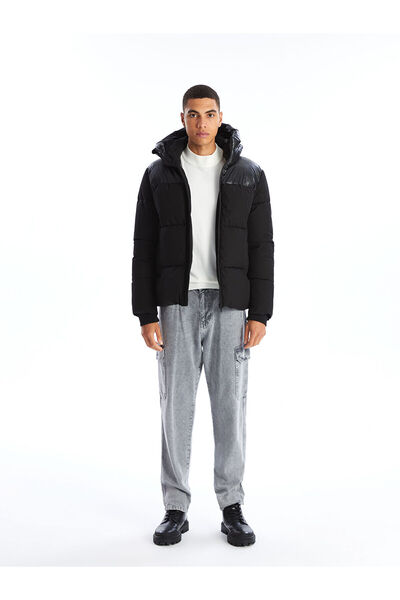 LC Waikiki XSIDE Новий чорний стандартний капюшонний чоловічий надувний пуховик