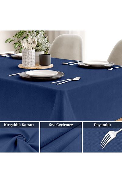 Evim Canvas Dark Saks Liquid Proof Stain Resistant Table Cloth