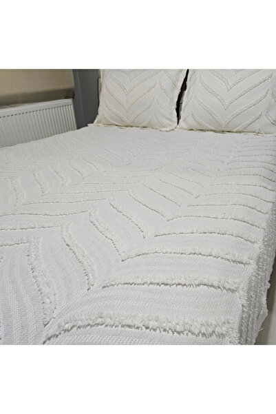 bursa çeyiz Arlina Geo Krem Çift Kişilik Yatak Örtüsü