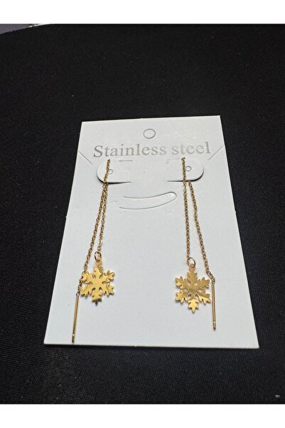 İYİ MODA Snowflake Steel Earrings Gift Non Darkening Snowflake Earrings