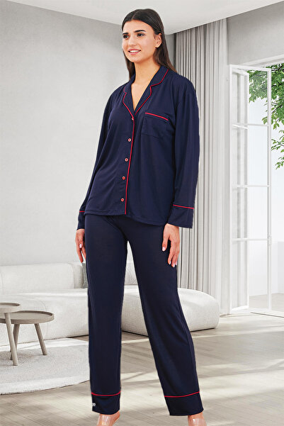 Bella Linda Set de pijamale de damă din viscoză cu nasturi