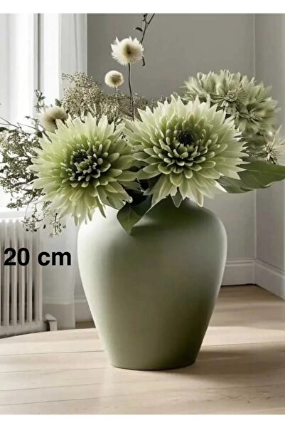 Lui Tasarım مزهرية سيراميك خضراء بوهيمية مقاس 20 سم على الطراز الاسكندنافي