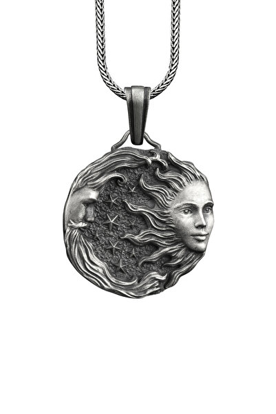 Bysilverstone Güneş Ve Ay Aşkı Gümüş Kolye