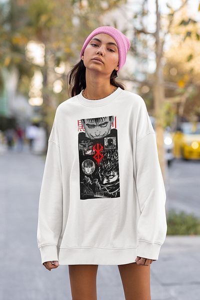 SEVBANO Anime Berserk Printed Unisex Oversize Sweatshirt