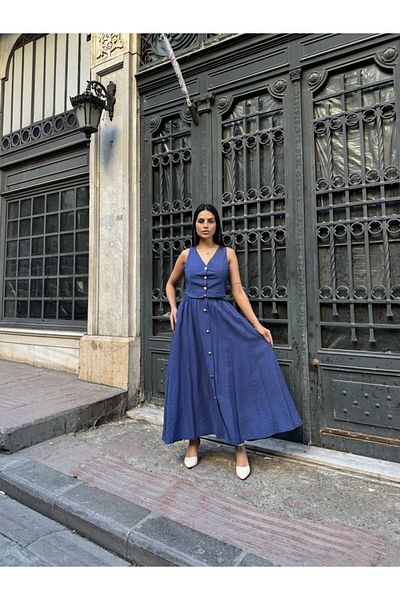 zoe star Kupra Vest and Skirt Set - Hijap