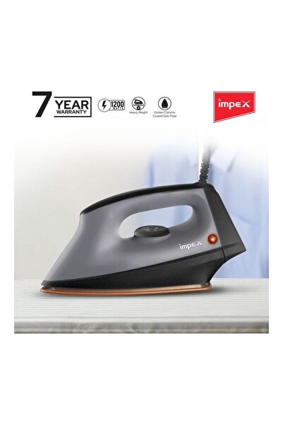 İMPEX Heavy Duty Dry Iron Ceramic Plate Long Life Thermostat Overheat Protection 1200W IB191