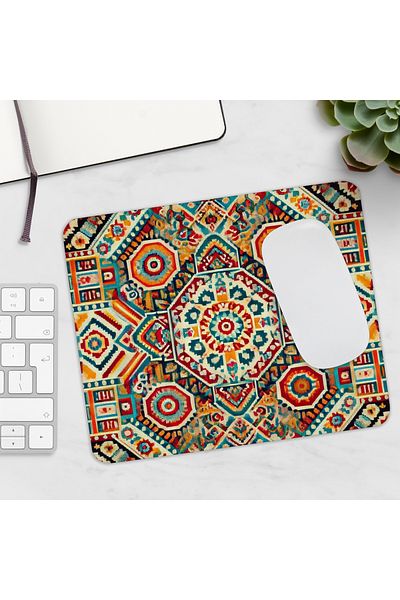 BASKIBAZAR Since 2020 Authentic Kilim Pattern Printed Rectangular Mousepad