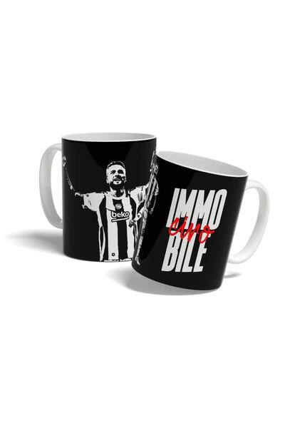 offside كوب من البورسلين بتصميم غير متحرك مطبوع باللونين الأبيض والأسود