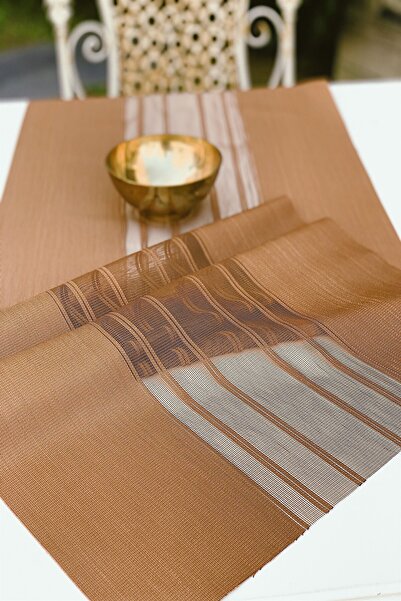 RÜYAPER Față de masă Brown Runner Serviciu american 40x200